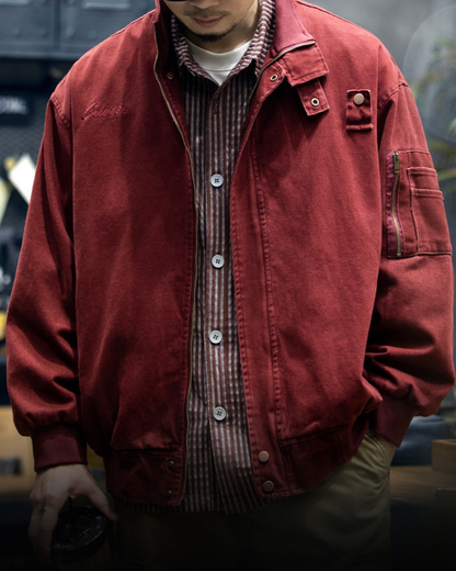 リンチバーグ 刺繍スタンドカラーワークジャケット 2359