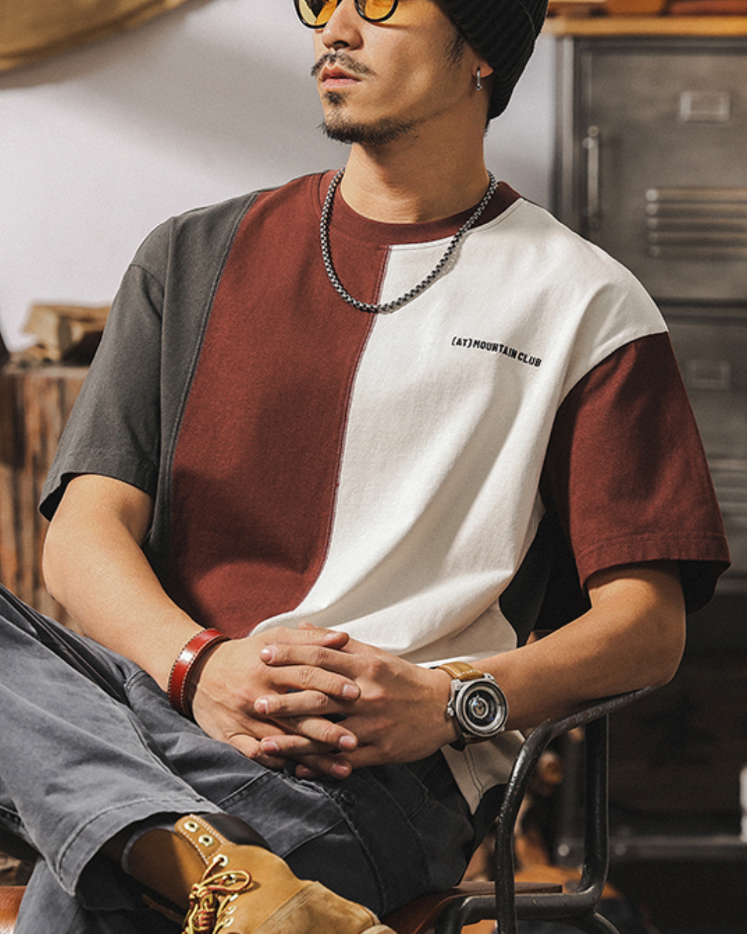 リッジクレスト コントラストクルーネックTシャツ 1521