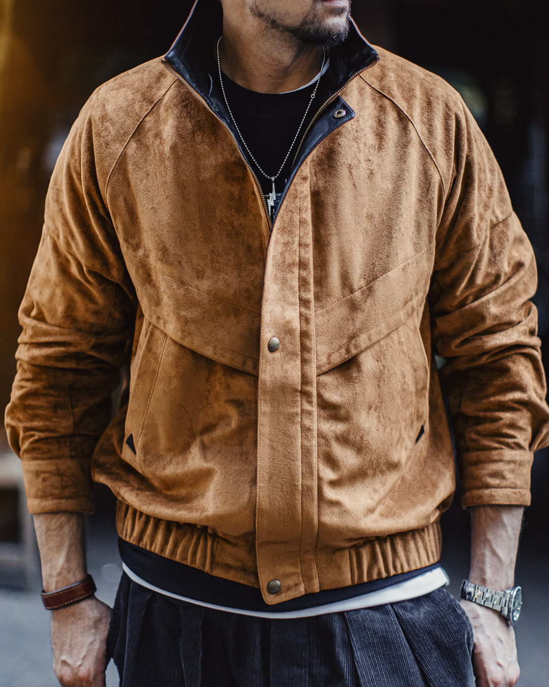 スエードタッチ切り替えジャケット 2237