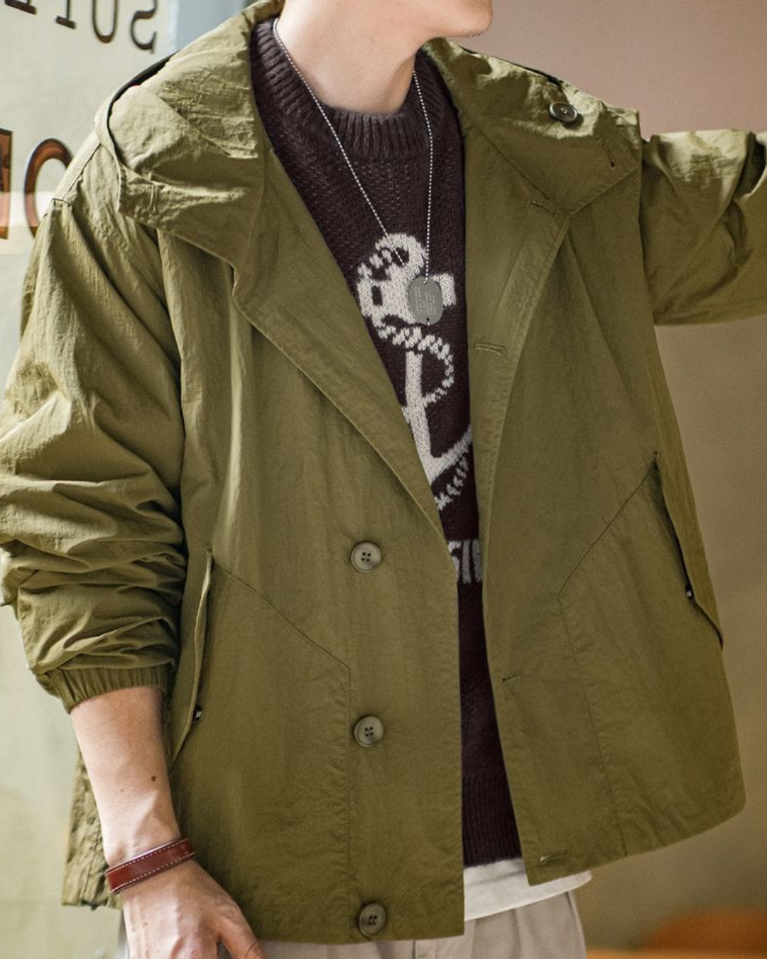 キーウェスト スタンドカラーライトブルゾン 2217