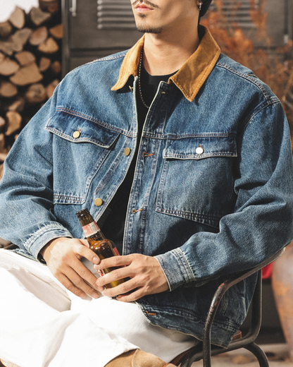 セーラム コーデュロイカラ―デニムジャケット 2202