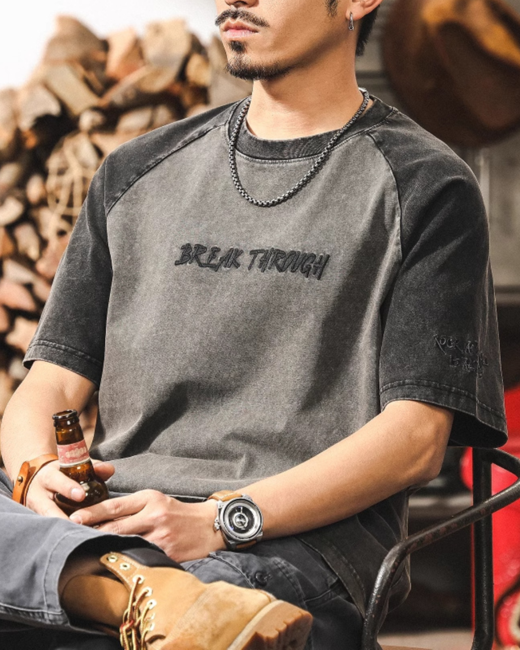 マクック ツートンラグランスリーブTシャツ 1647