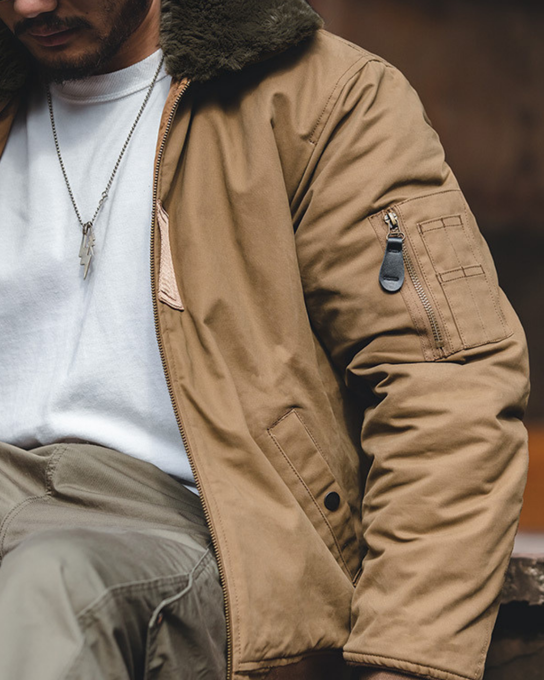 フィオナ ボアカラ―ミリタリージャケット 2185