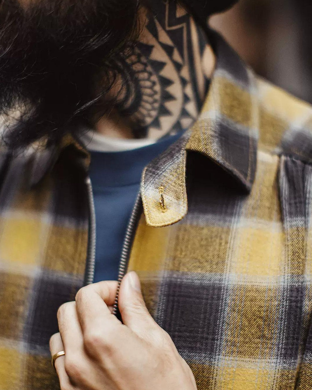 ブルッキングズ レトロチェックジップシャツジャケット 2456