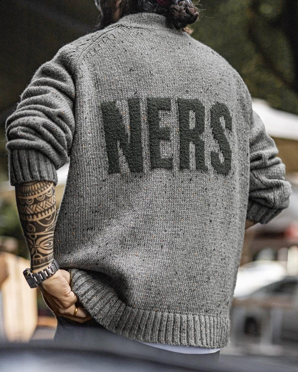 クリアウォーター ネップヤーンロゴセーター 2285