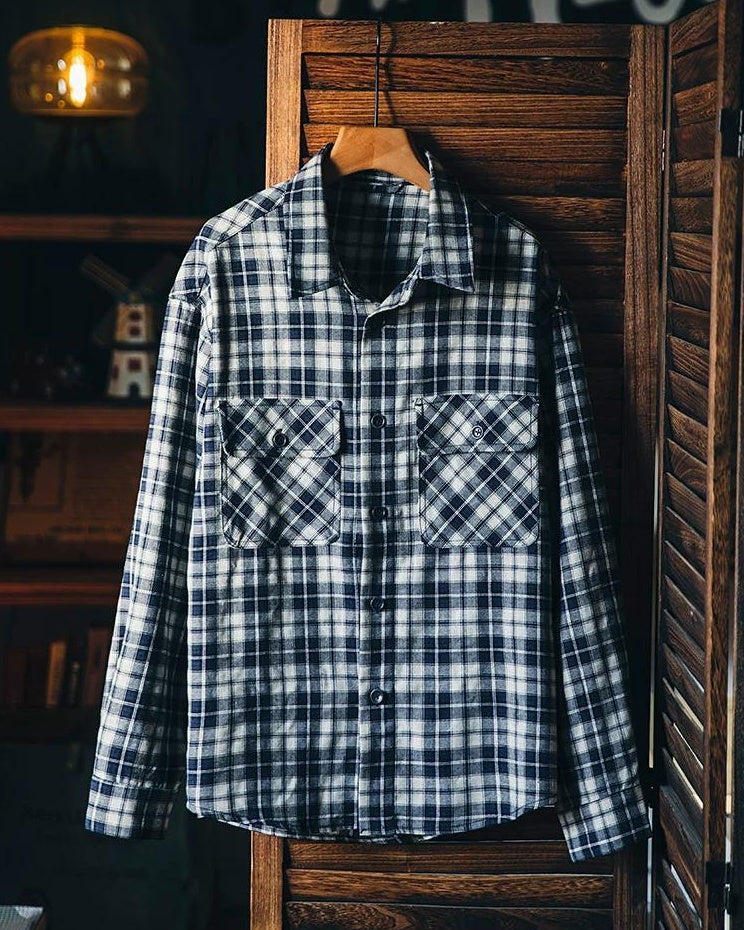 グースクリーク バイアスポケットチェックワークシャツ 2427