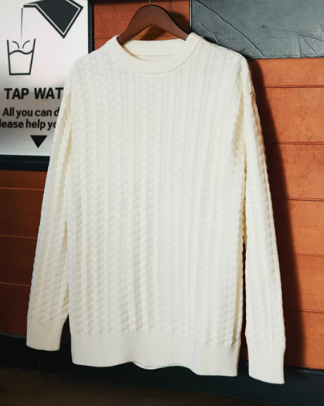 ルイドソ チェック柄ラウンドネックニットセーター 2391