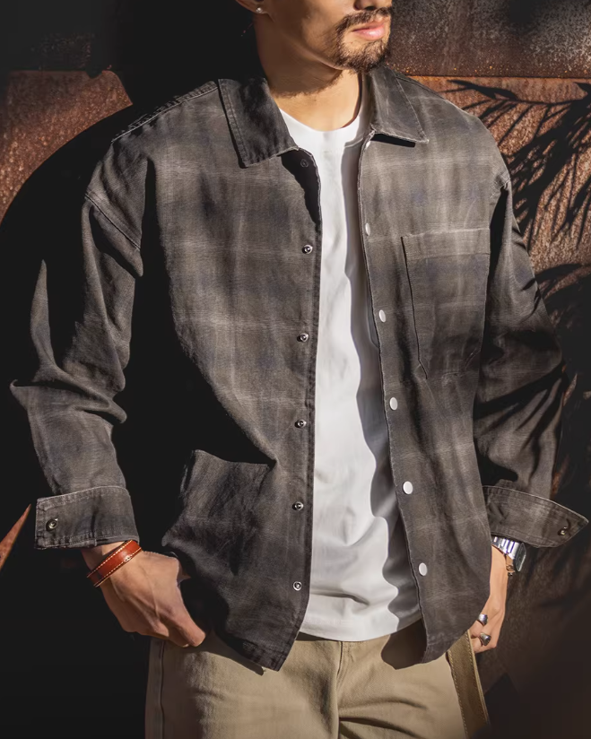 マウンテンホーム スナップボタンボックスチェックシャツ 2474