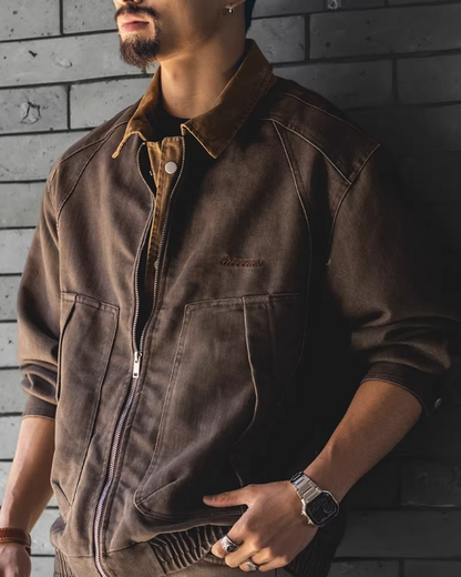 ウェスタリー バイカラー襟切替ラグランワークブルゾン 2491