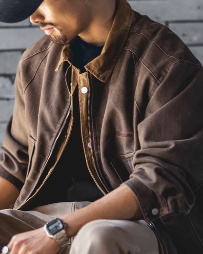 ウェスタリー バイカラー襟切替ラグランワークブルゾン 2491