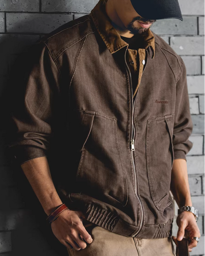 ウェスタリー バイカラー襟切替ラグランワークブルゾン 2491