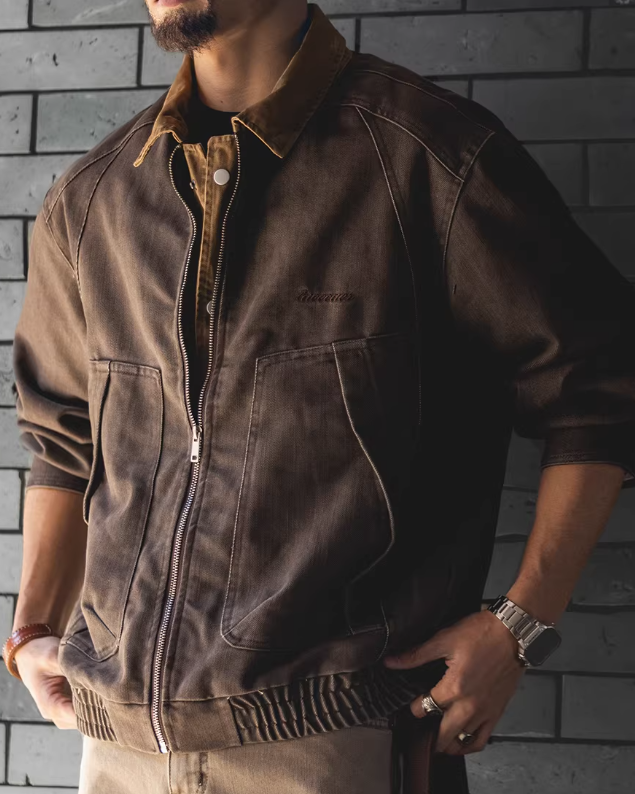 ウェスタリー バイカラー襟切替ラグランワークブルゾン 2491