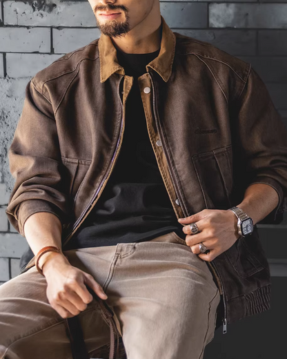 ウェスタリー バイカラー襟切替ラグランワークブルゾン 2491