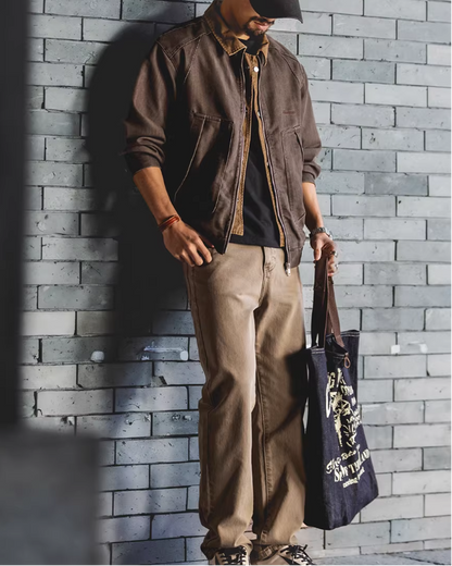 ウェスタリー バイカラー襟切替ラグランワークブルゾン 2491