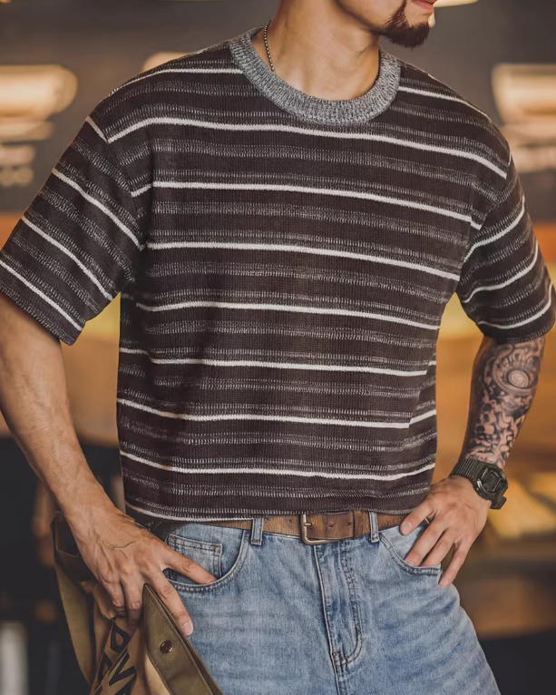 トゥームストーン コントラストネックマルチボーダーニット 2591