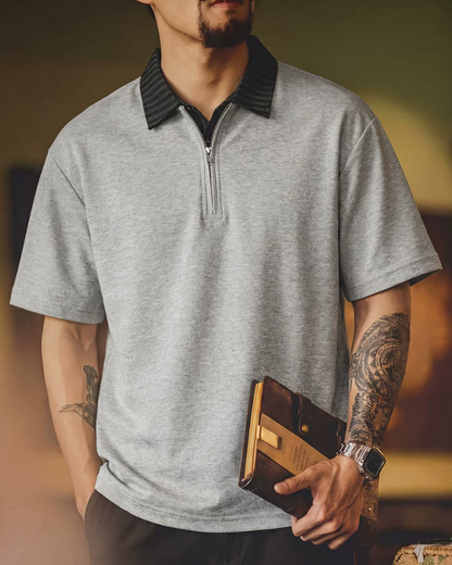 パレスティン クレリックハーフジップポロシャツ 2643