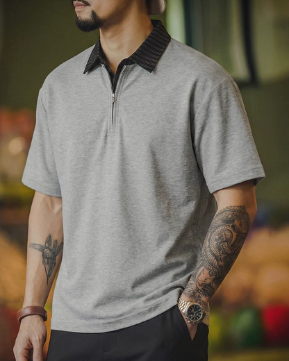 パレスティン クレリックハーフジップポロシャツ 2643