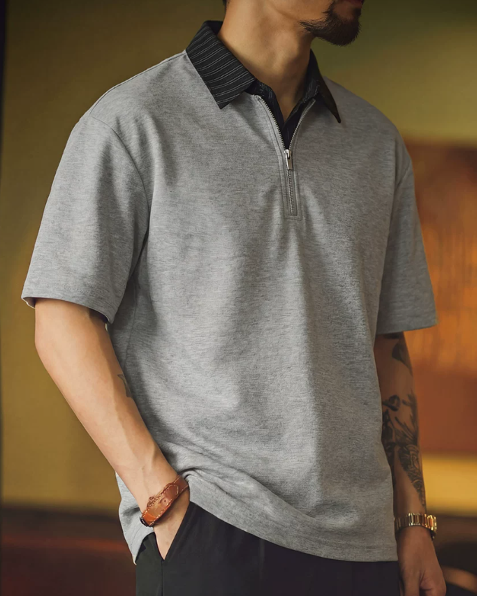 パレスティン クレリックハーフジップポロシャツ 2643