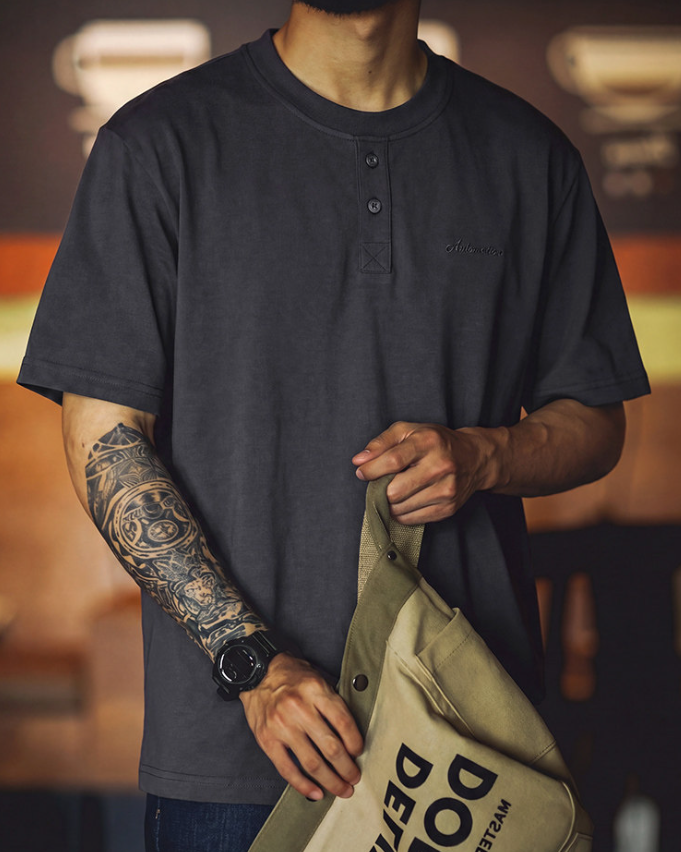 ヤキマ ベーシックヘンリーネックTシャツ 2659