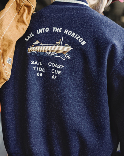 ウースター ラインリブバック刺繡ジップアップブルゾン 2236