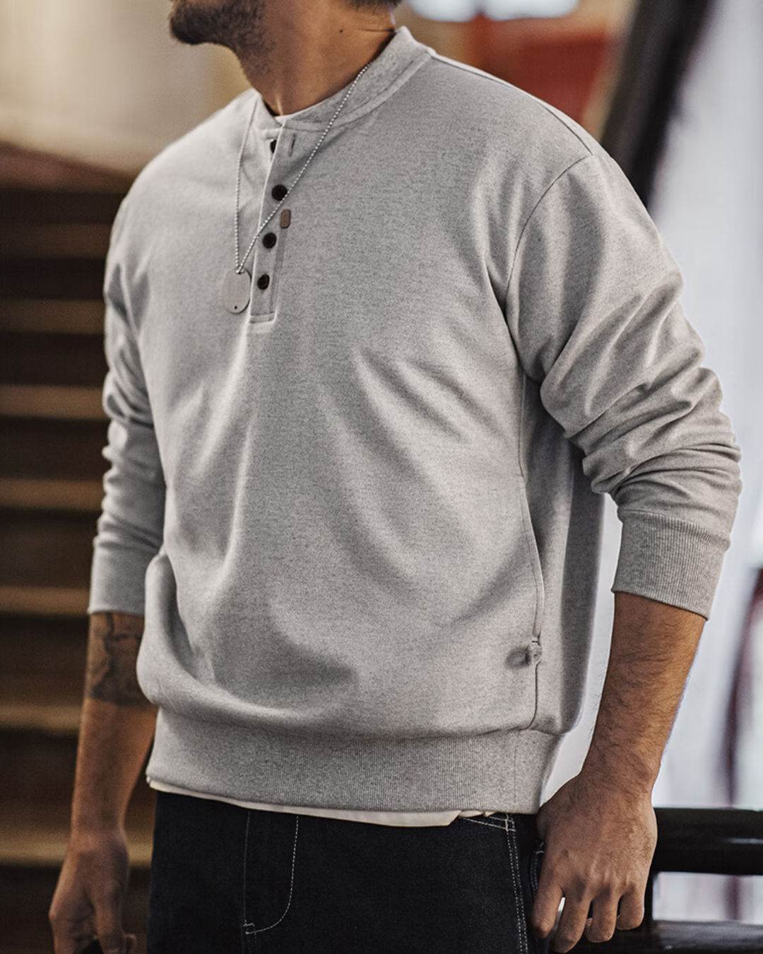 ジェネヴィーヴ ヘンリーネックカットソー 2186