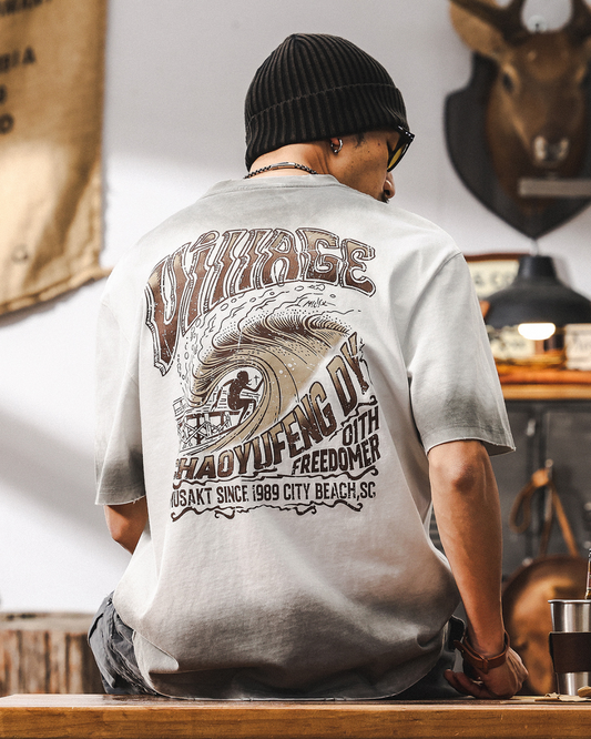 オークレア ビッグウェーブプリントTシャツ 1726