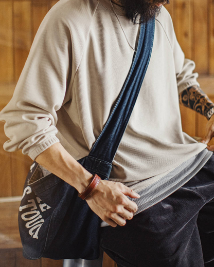 メドフォード 裾ドロストワッフル編みラグランスウェット 2249