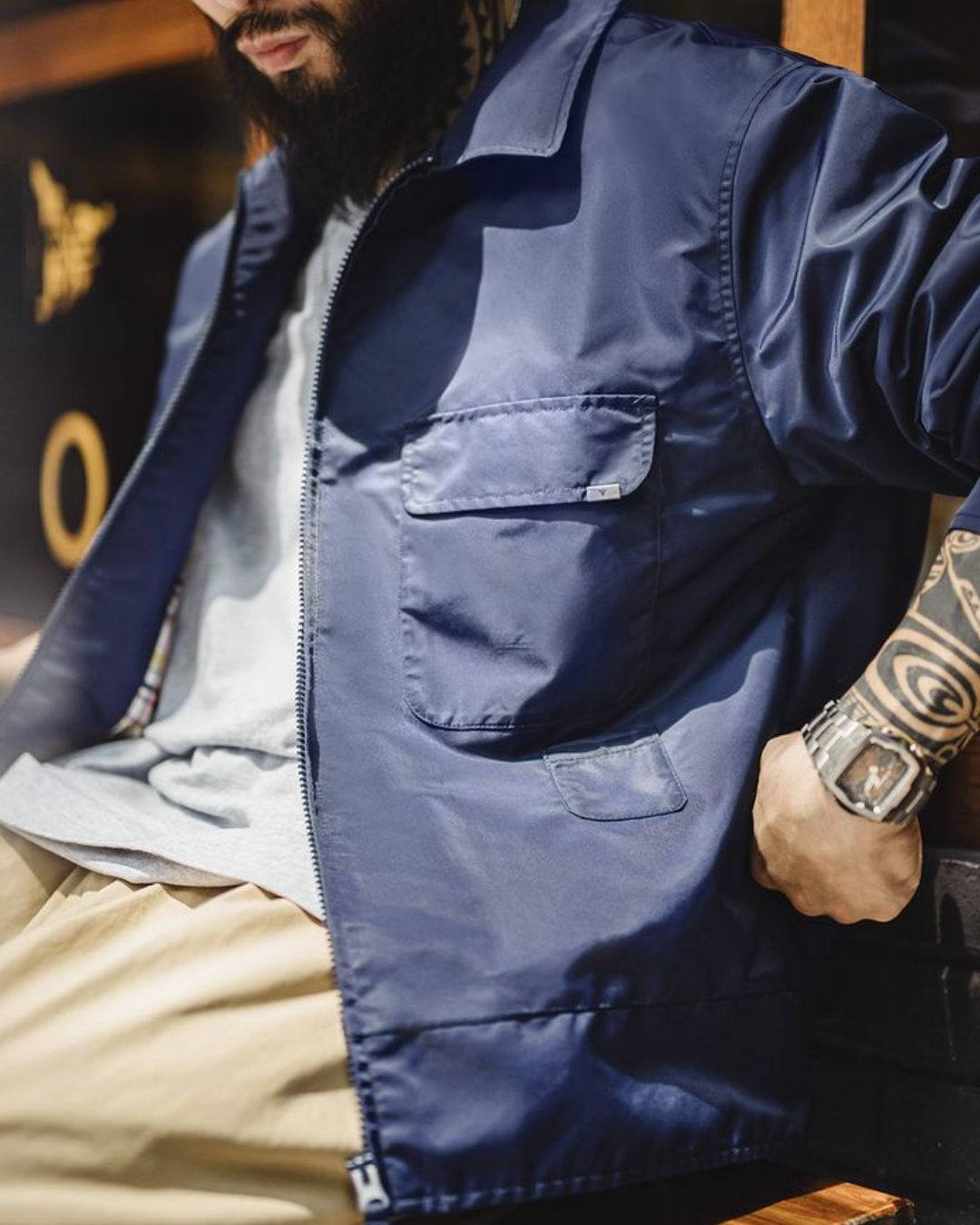 タンパ バック刺繍ナイロンジャケット 2215