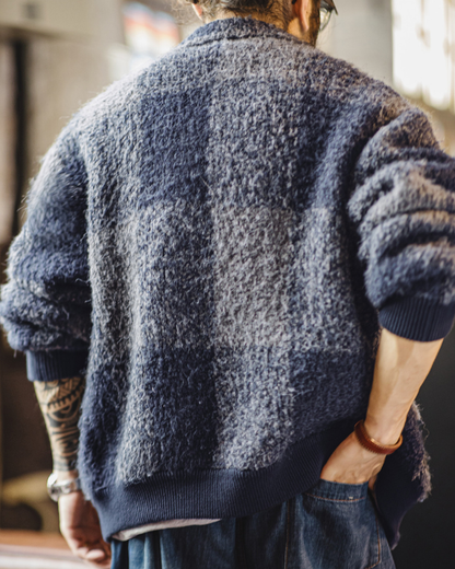 グリーンベイ ボアチェックジップアップジャケット 2232