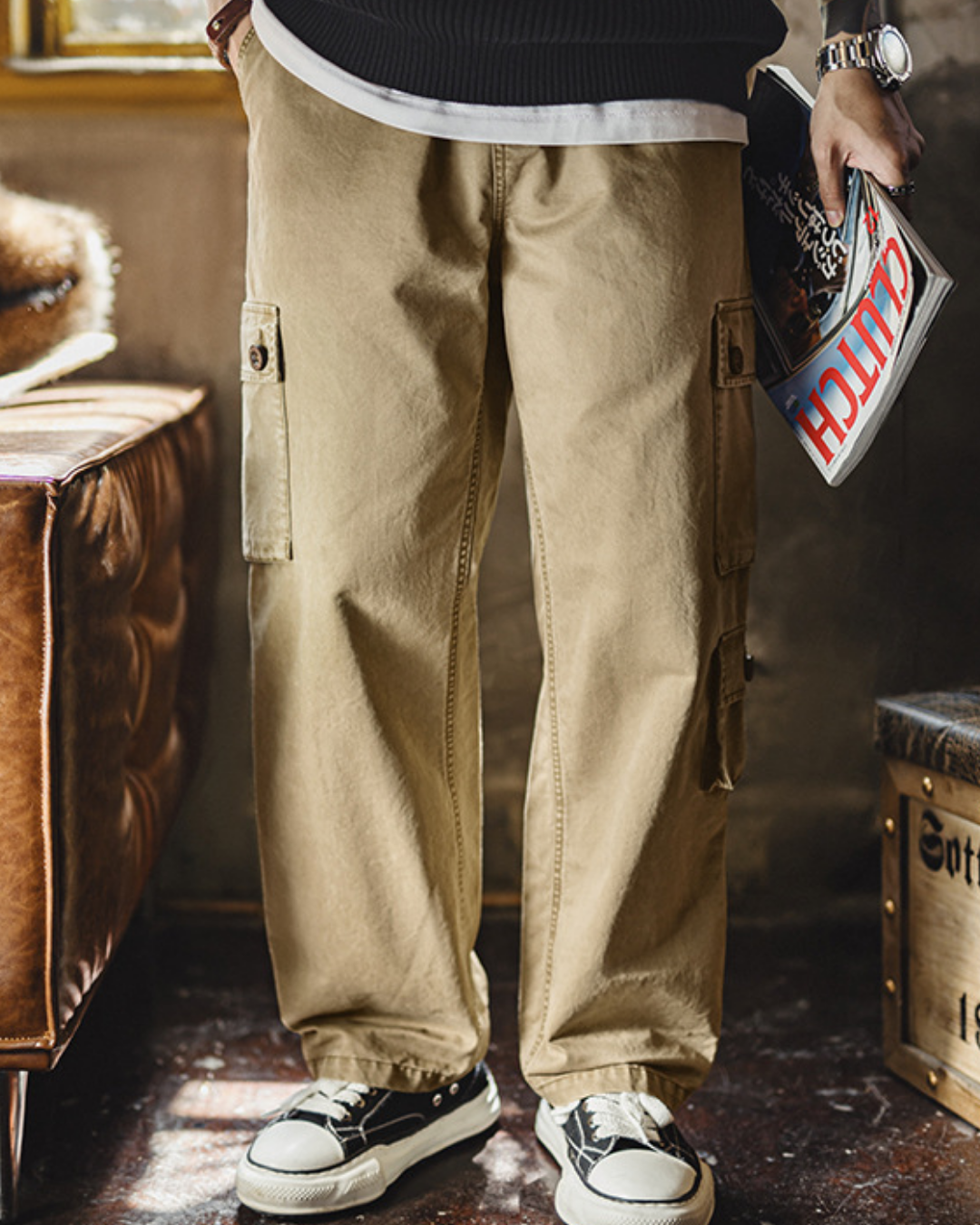 ラグナビーチ マルチポケットストレートワークパンツ 2245