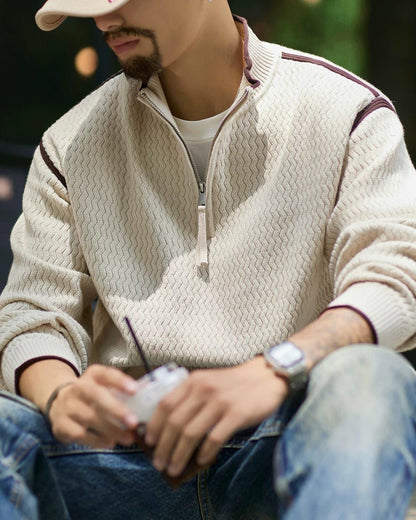 チカシェイ ジオメトリックハーフジッププルオーバー 2397