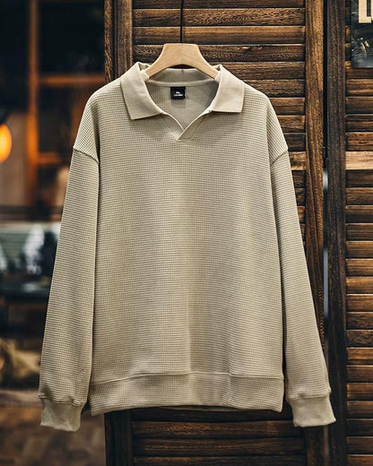 クインジー スキッパーポロワッフルプルオーバー 2445