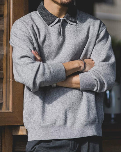 ウォーターベリー フェイクレイヤードポロカラーニット 2374