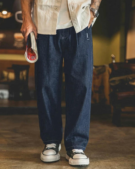 ヘレナ デニムライクコントラストステッチワイドパンツ 2596