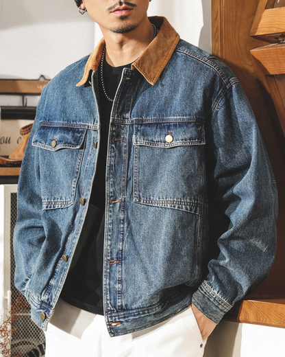 セーラム コーデュロイカラ―デニムジャケット 2202