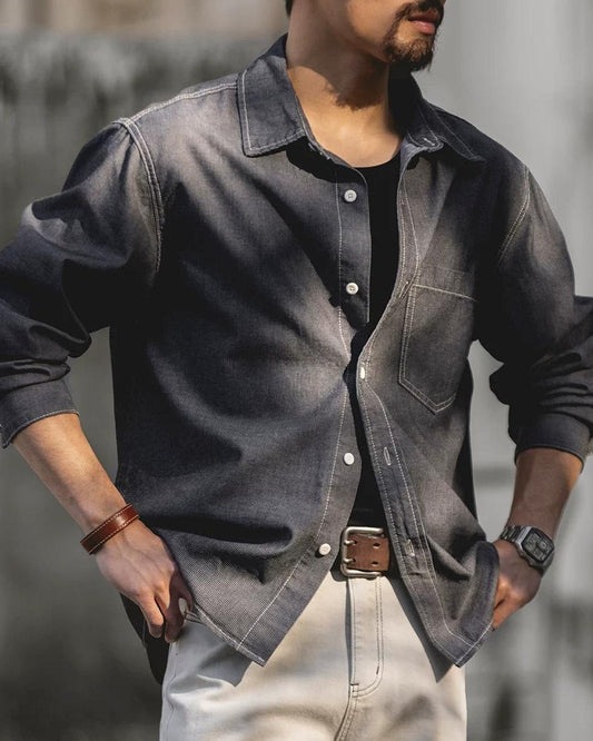 マクミンビル ストライプジャカードデニムシャツ 2520