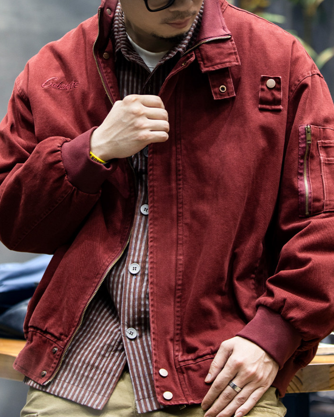 リンチバーグ 刺繍スタンドカラーワークジャケット 2359