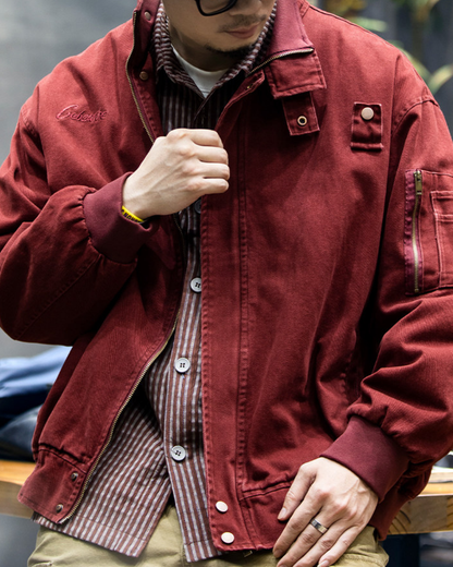 リンチバーグ 刺繍スタンドカラーワークジャケット 2359