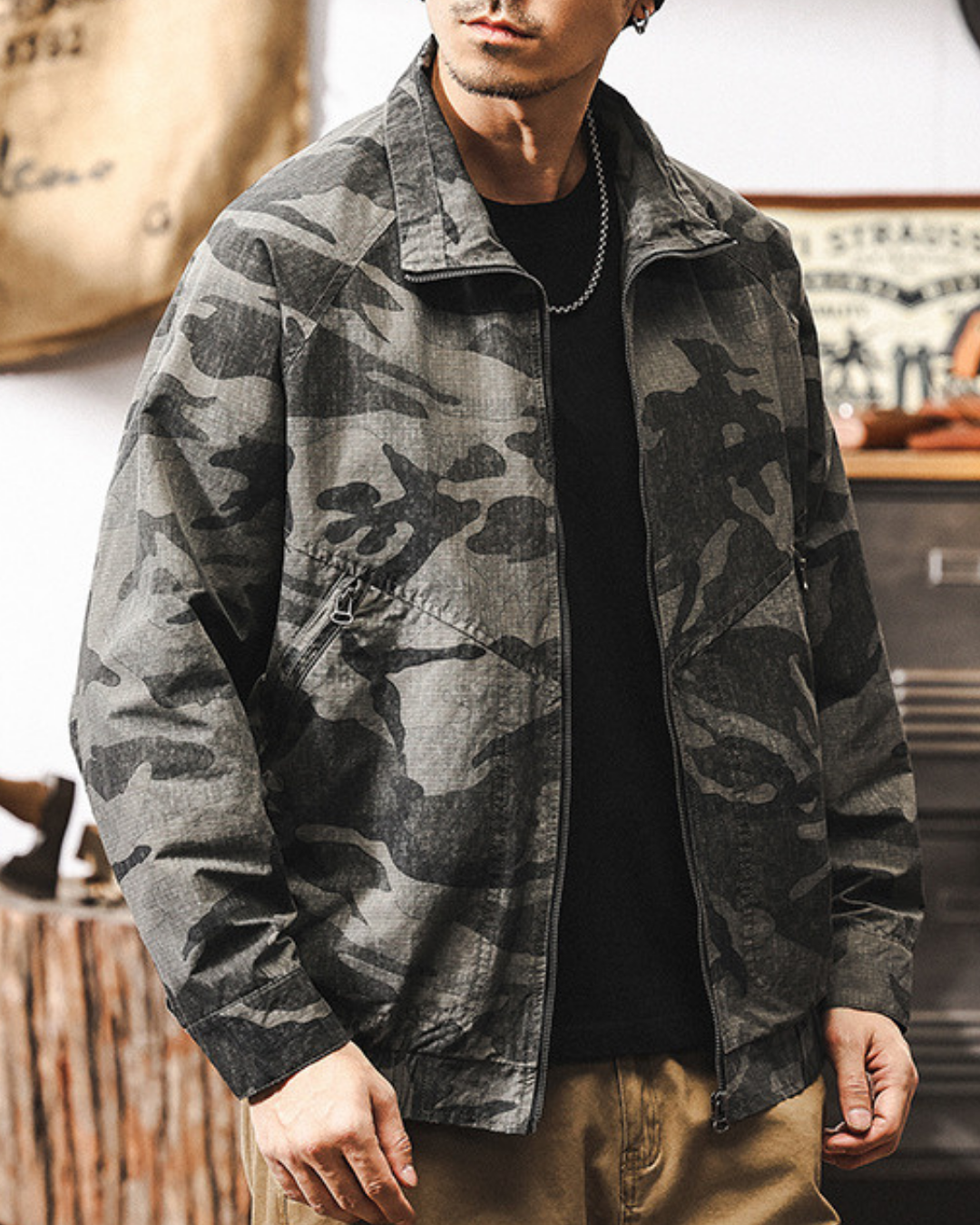 セドナ カモフラージュ柄スタンドカラーブルゾン 2209