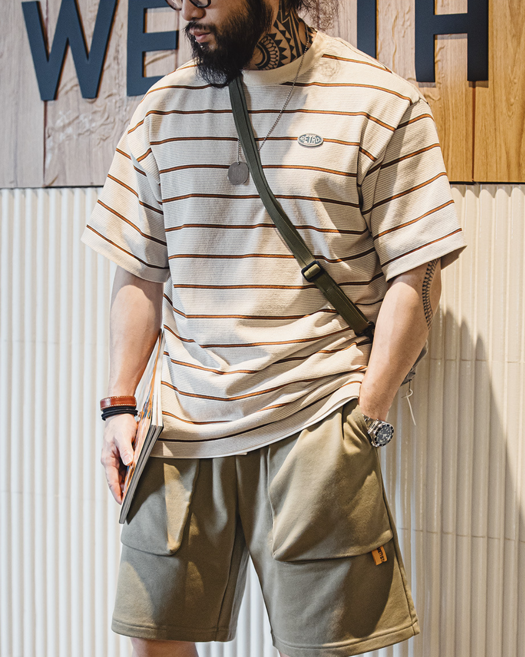 エッジウッド ストライプハーフスリーブTシャツ 1460