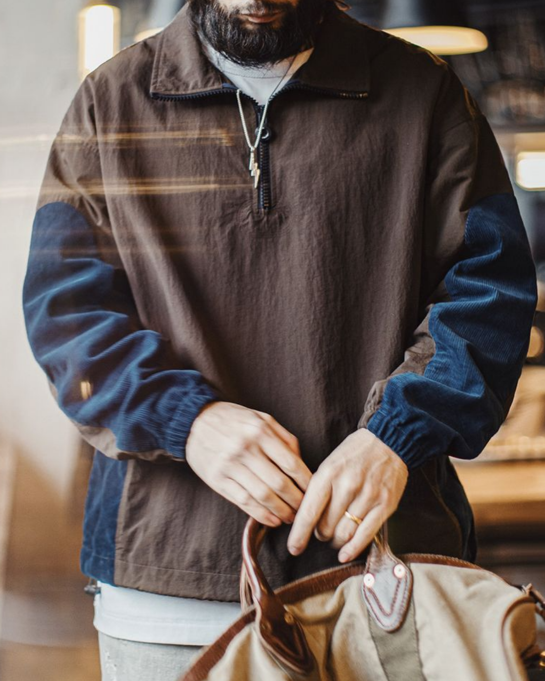 アマリロ コーデュロイ切替ハーフジップスタンドジャケット 2276