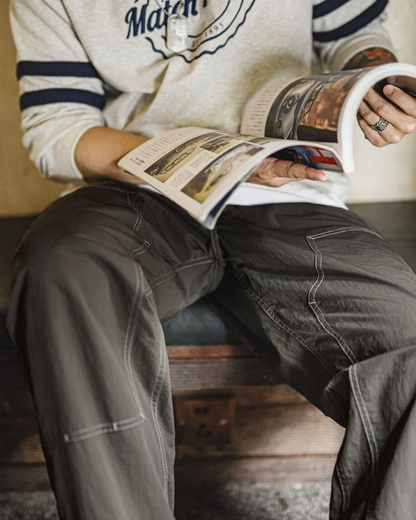 キャスパー コントラストステッチルーズテックパンツ 2273