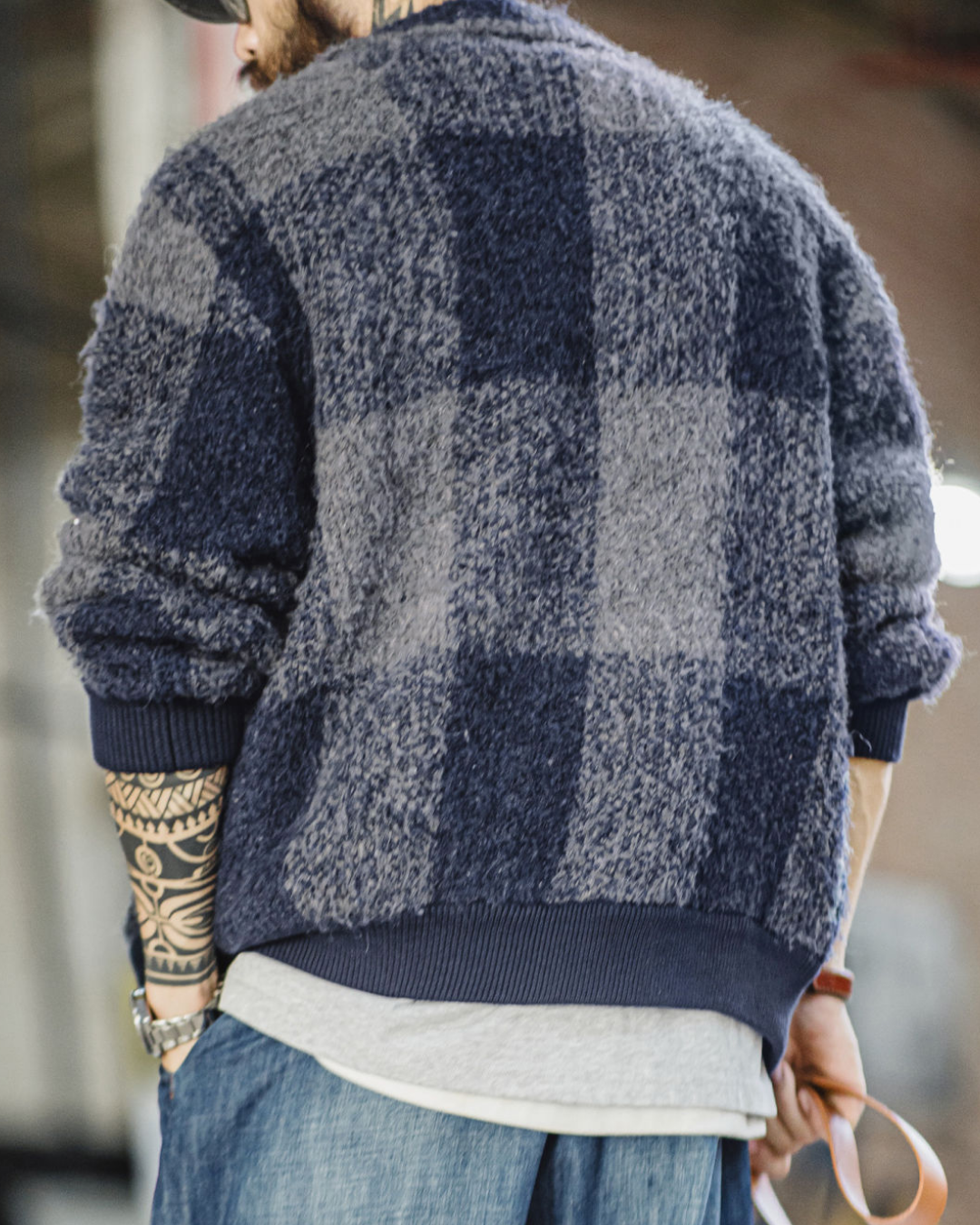 グリーンベイ ボアチェックジップアップジャケット 2232