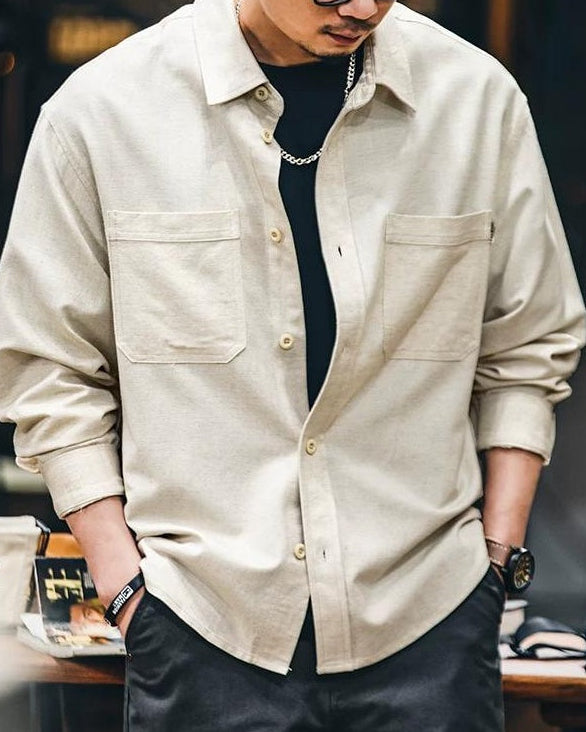 ロックビル スクエアダブルポケットワイドシャツ 2433