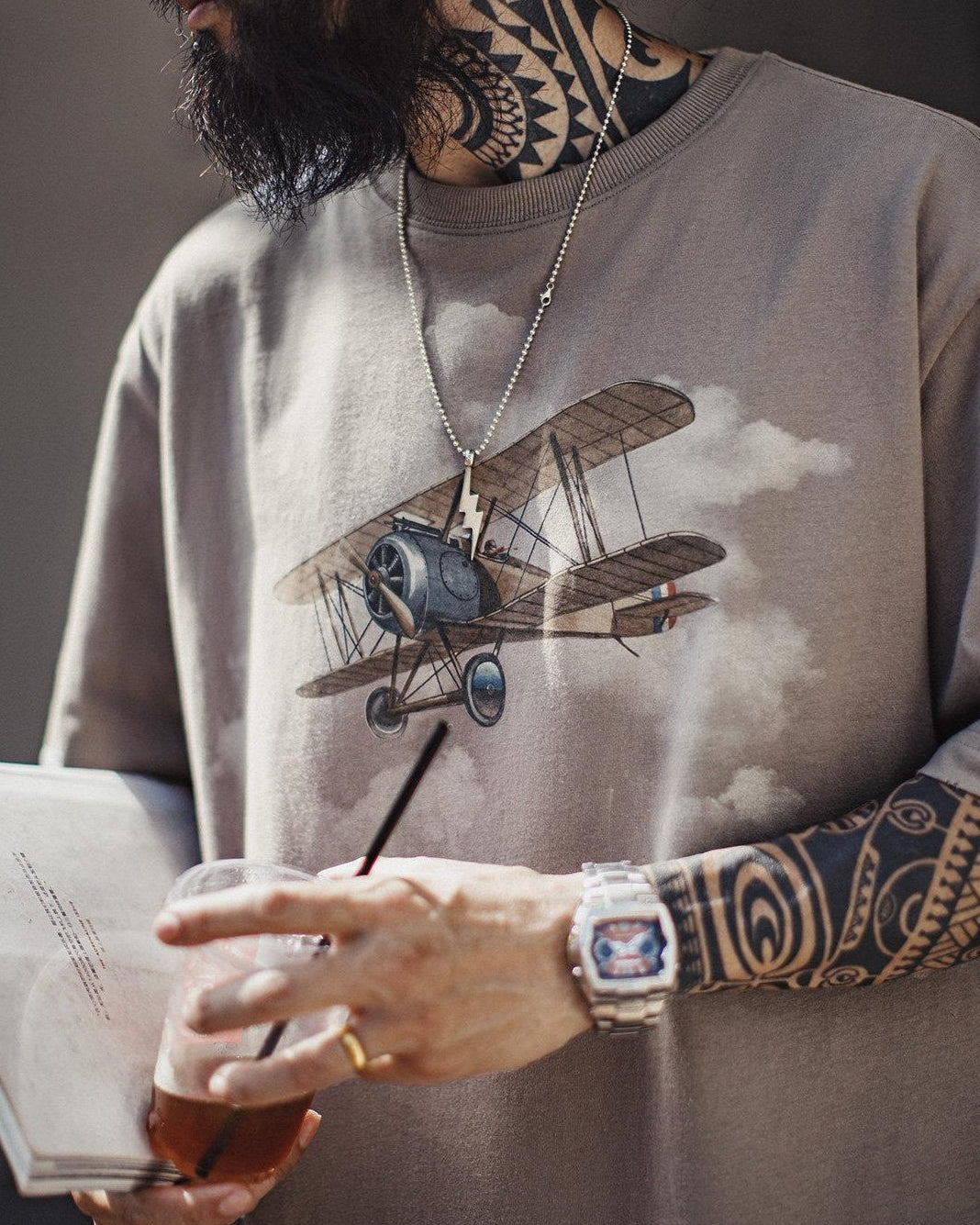 リーチバーグ レトロエアプレーングラフィックTシャツ 2774