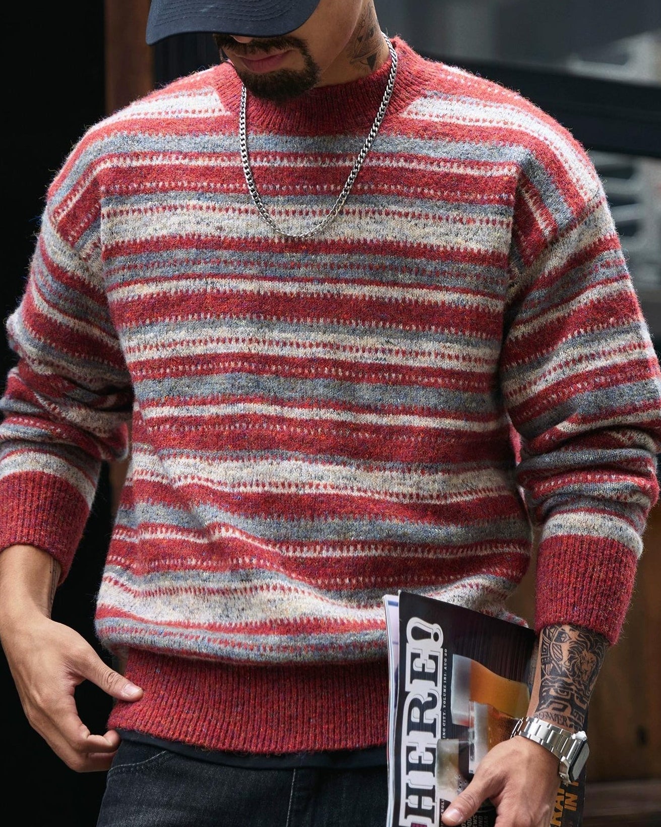 バーリントン メランジカラーマルチボーダーニット 2292