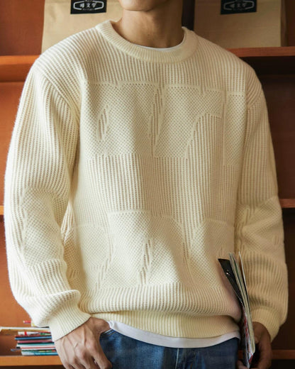 カレキシコ ラギッドテクスチャークルーネックニット 2385