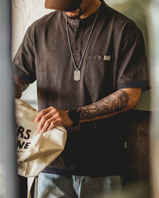 プレインビュー ポケットヘンリーネックトップス 2606