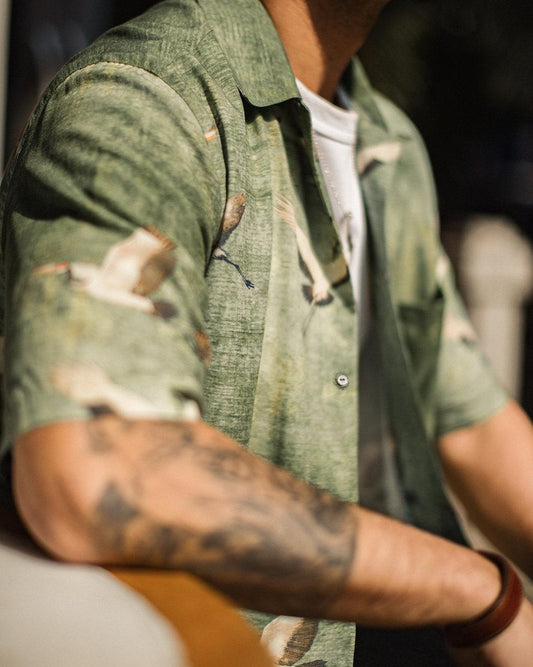 マトゥーン  オリエンタルバードプリントシャツ 2633