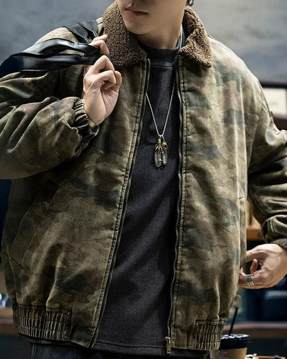 アタスカデロ ボアカラーカモ柄ボンバージャケット 2382